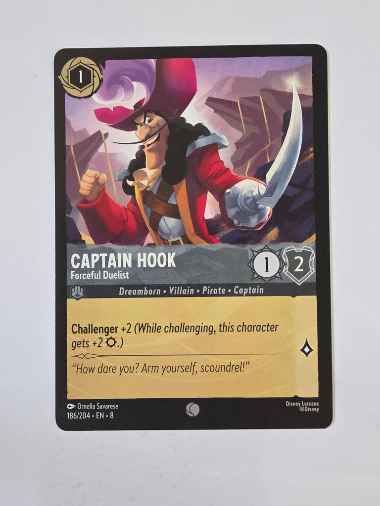Disney Lorcana Reign of Jafar | Captain Hook Forceful Duelist | #186 | Common