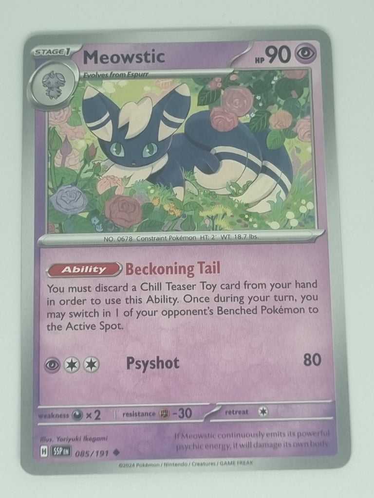Pokemon TCG - Surging Sparks - #085/191 - Meowstic - Uncommon Funporium Pokemon TCG - Surging Sparks - #085/191 - Meowstic - Uncommon Funporium