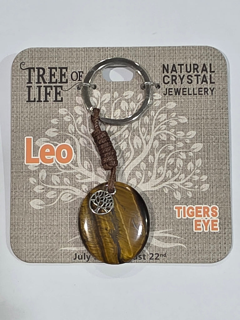 Tree of Life | Leo | Tigers Eye Keyring | Natural Crystal Jewellery