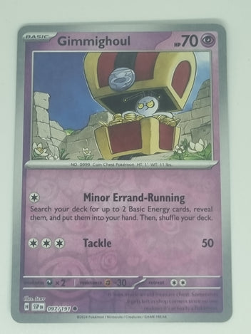 Pokemon TCG - Surging Sparks - #097/191 - Gimmighoul - Common Funporium Pokemon TCG - Surging Sparks - #097/191 - Gimmighoul - Common Funporium