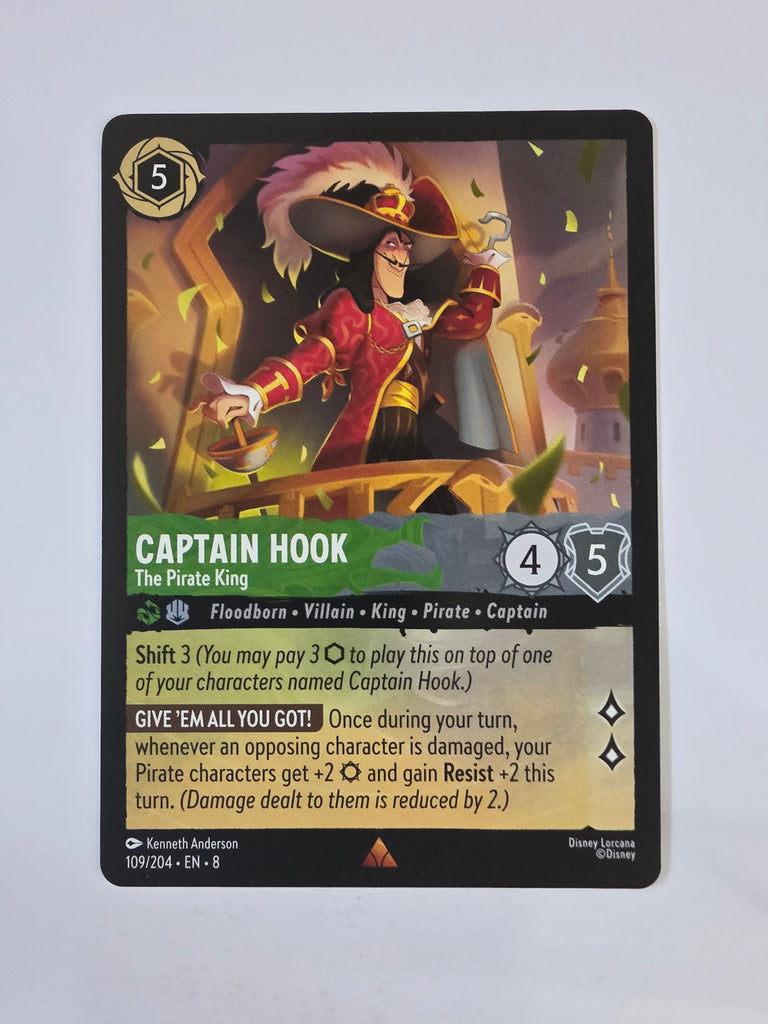 Disney Lorcana Reign of Jafar | Captain Hook Pirate King | #109 | Rare