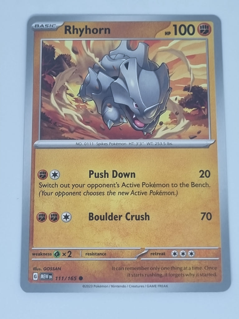 Pokemon TCG - Pokemon 151 - #111/165 - Rhyhorn - Common