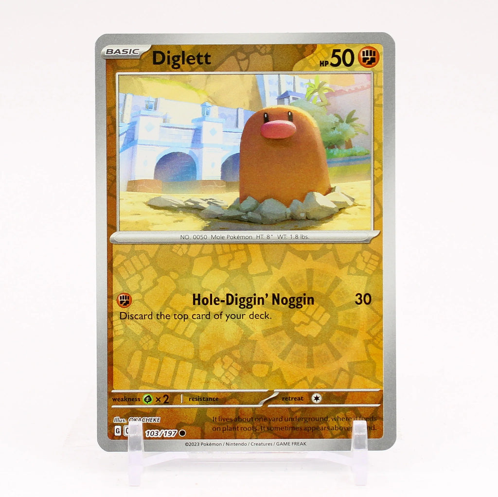 Pokemon TCG -Obsidian Flames -#103 -Diglett -Common -Reverse Holo Funporium Pokemon TCG -Obsidian Flames -#103 -Diglett -Common -Reverse Holo Funporium