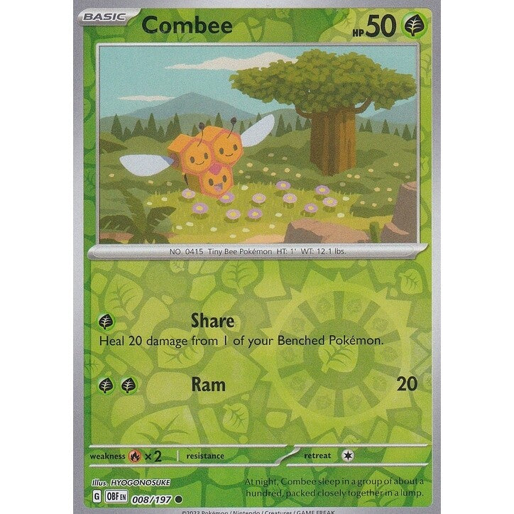 pokemon combee card Combee 9/98 Reverse Holo main image 0