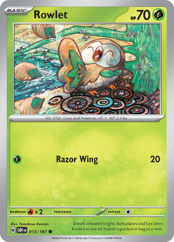 Pokemon TCG - Obsidian Flames - #13 -Rowlet - Common