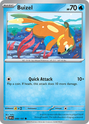 Pokemon TCG - Obsidian Flames - #48 -Buizel - Common