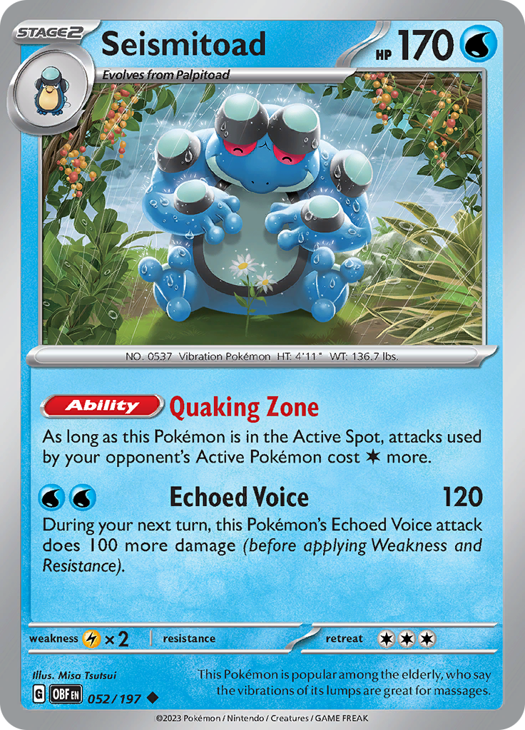 Pokemon TCG - Obsidian Flames - #52 -Seismitoad