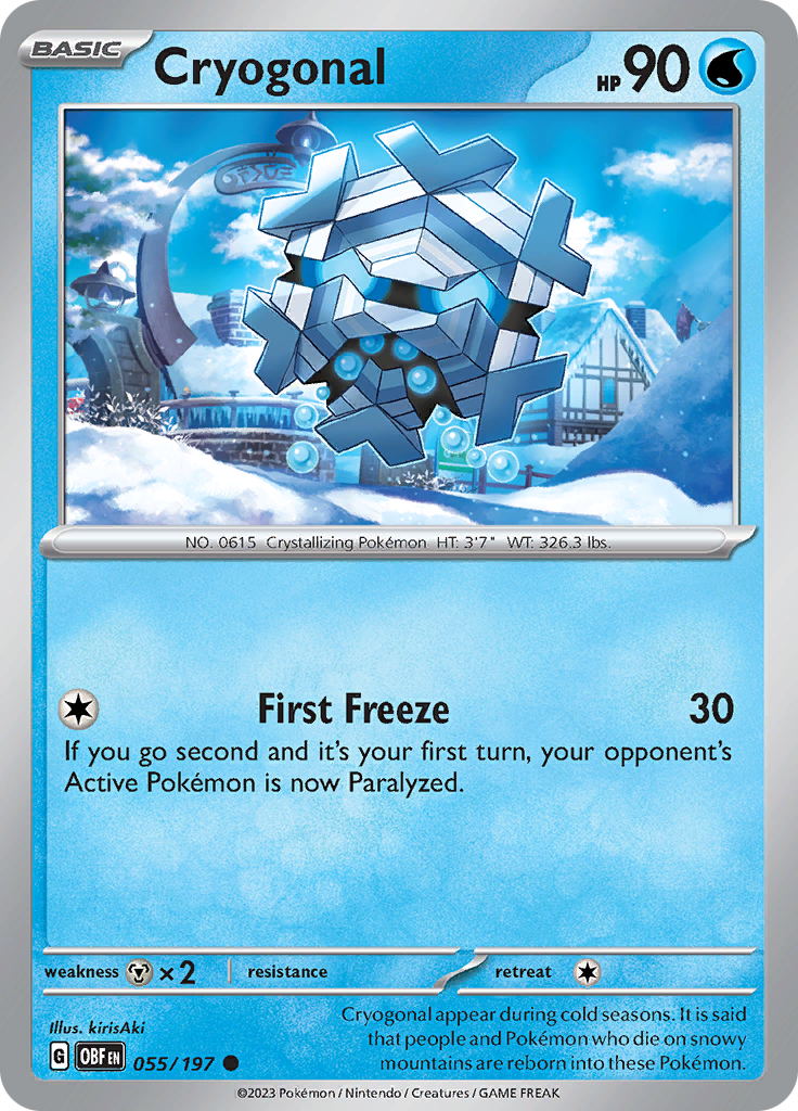 Pokemon TCG - Obsidian Flames - #55 -Cryogonal - Common