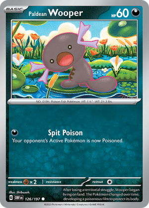 Pokemon TCG - Obsidian Flames - #126 -Paldean Wooper - Common