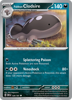 Pokemon TCG - Obsidian Flames - #126 -Paldean Wooper