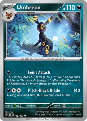 Pokemon TCG - Obsidian Flames - #130 -Umbreon - Uncommon