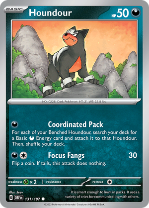 Pokemon TCG - Obsidian Flames - #131 -Houndour - Common