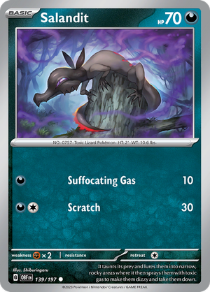 Pokemon TCG - Obsidian Flames - #139 -Salandit - Common