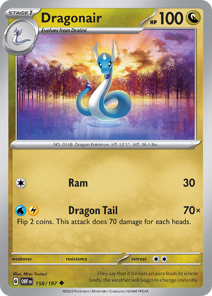 Pokemon TCG - Obsidian Flames - #158 -Dragonair - Uncommon