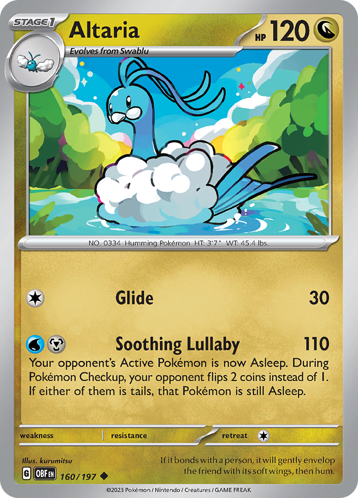 Pokemon TCG - Obsidian Flames - #160 -Altaria - Uncommon