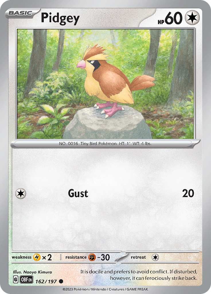 Pokemon TCG - Obsidian Flames - #162 -Pidgey - Common