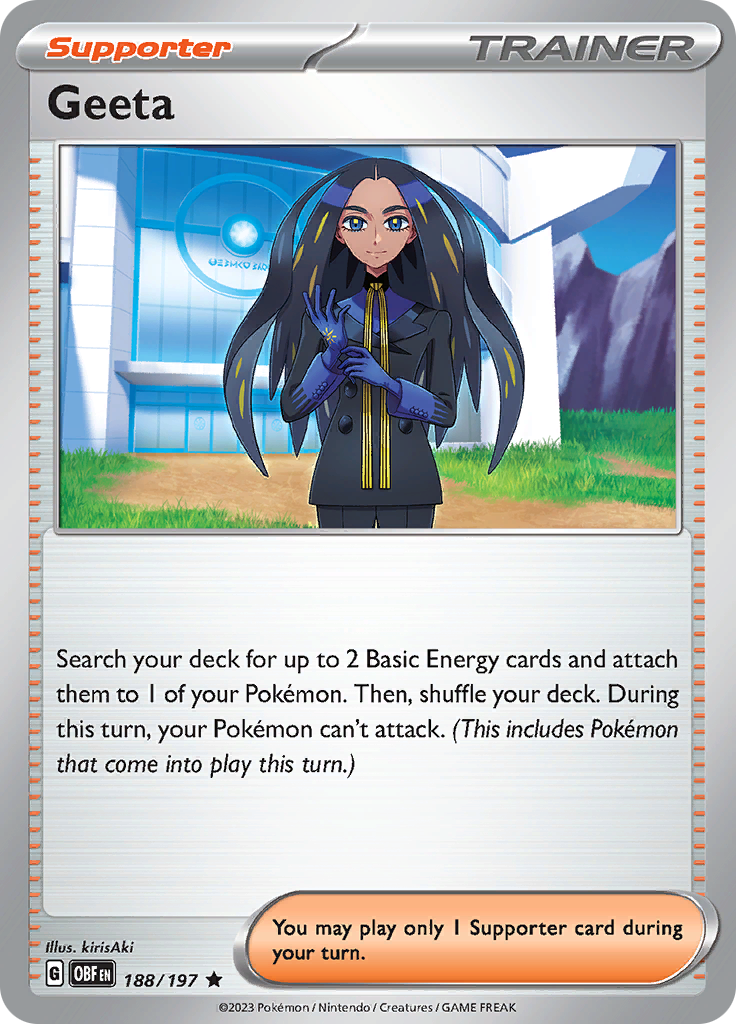 Pokemon TCG - Obsidian Flames - #188 -Geeta - Rare Holo