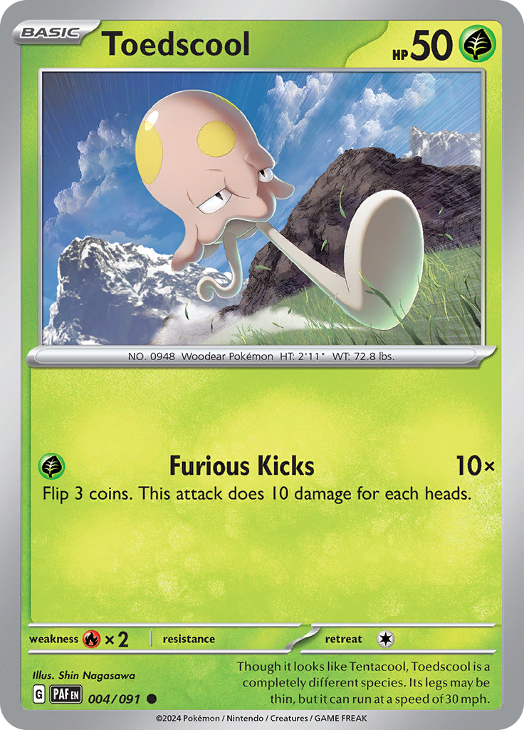 Pokemon TCG - Paldean Fates - #4 -Toedscool - Common