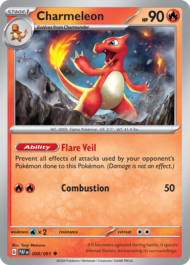 Pokemon TCG - Paldean Fates - #8 - Charmeleon - Uncommon