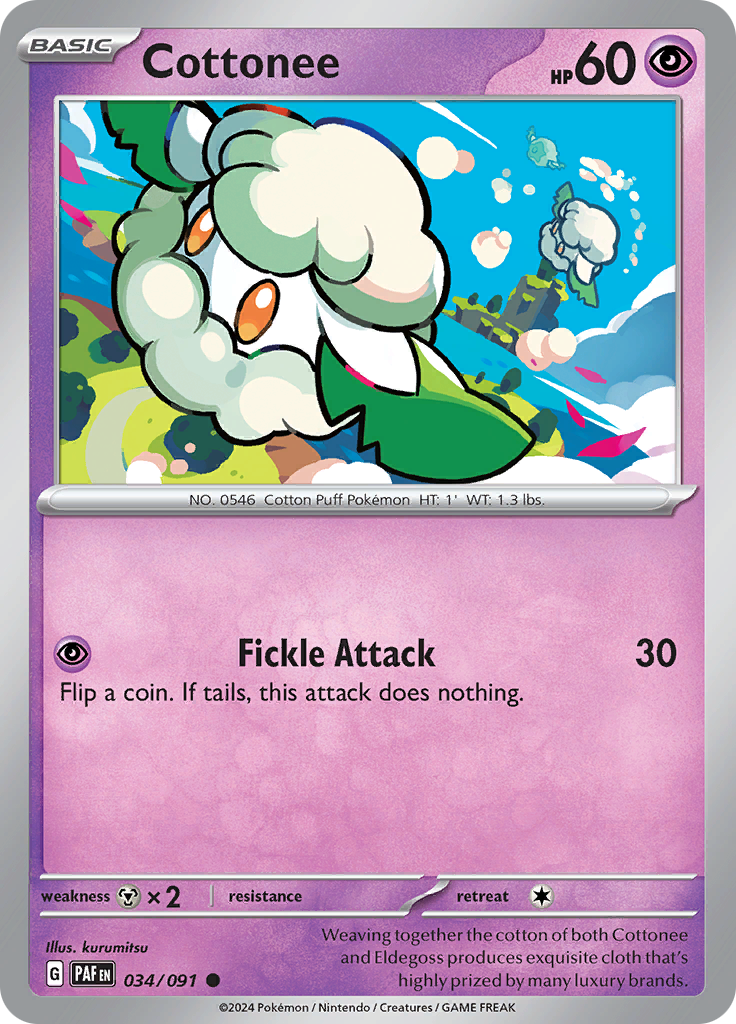 Pokemon TCG - Paldean Fates - #34 - Cottonee - Common