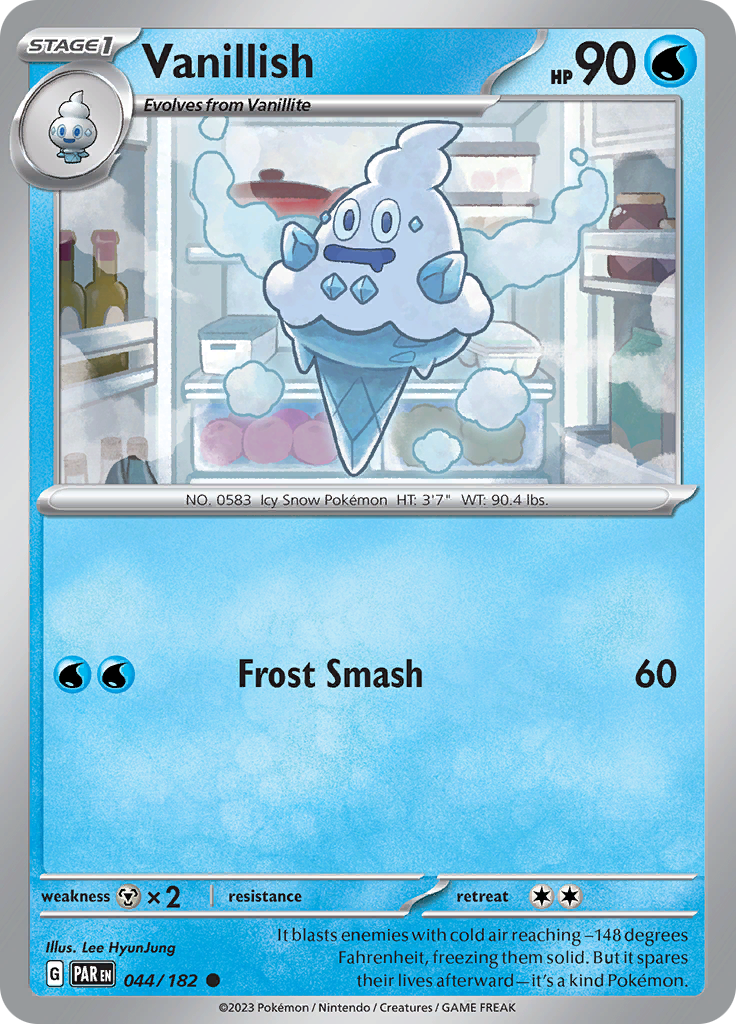 Pokemon TCG - Paradox Rift - #44 - Vanillish - Common Funporium Pokemon TCG - Paradox Rift - #44 - Vanillish - Common Funporium