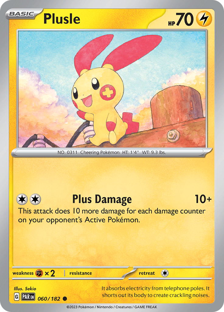 Pokemon TCG: Paradox Rift card - Plusle.