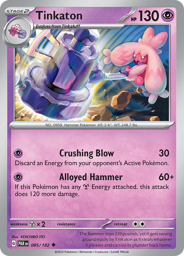 Pokemon TCG - Paradox Rift - #85 - Tinkaton - Uncommon Funporium Pokemon TCG - Paradox Rift - #85 - Tinkaton - Uncommon Funporium