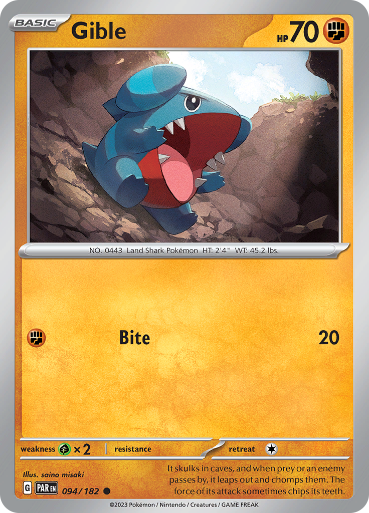 Pokemon TCG: Paradox Rift card - Gible.