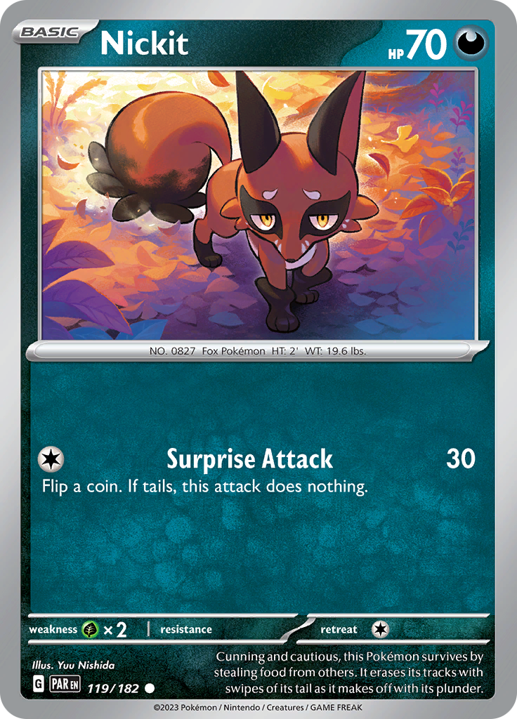 Pokemon TCG: Paradox Rift card - Nickit.