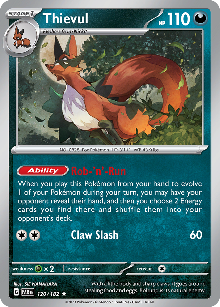 Pokemon TCG: Paradox Rift card - Thievul.