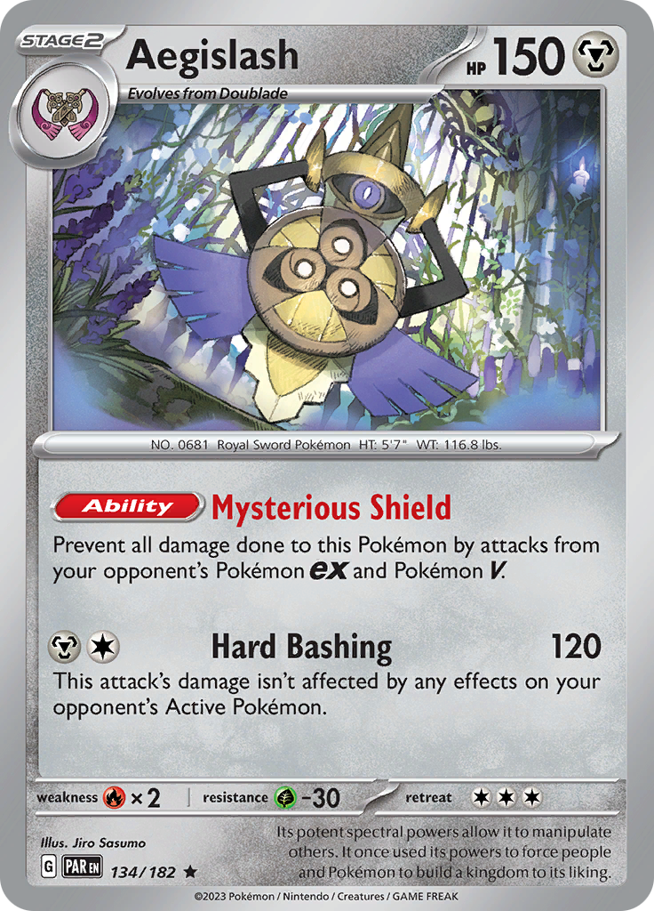 pokemon card tcg value Pokemon TCG - Paradox Rift - #134 - Aegislash