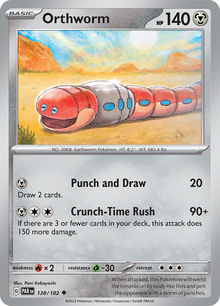 Pokemon TCG: Paradox Rift card - Orthworm.