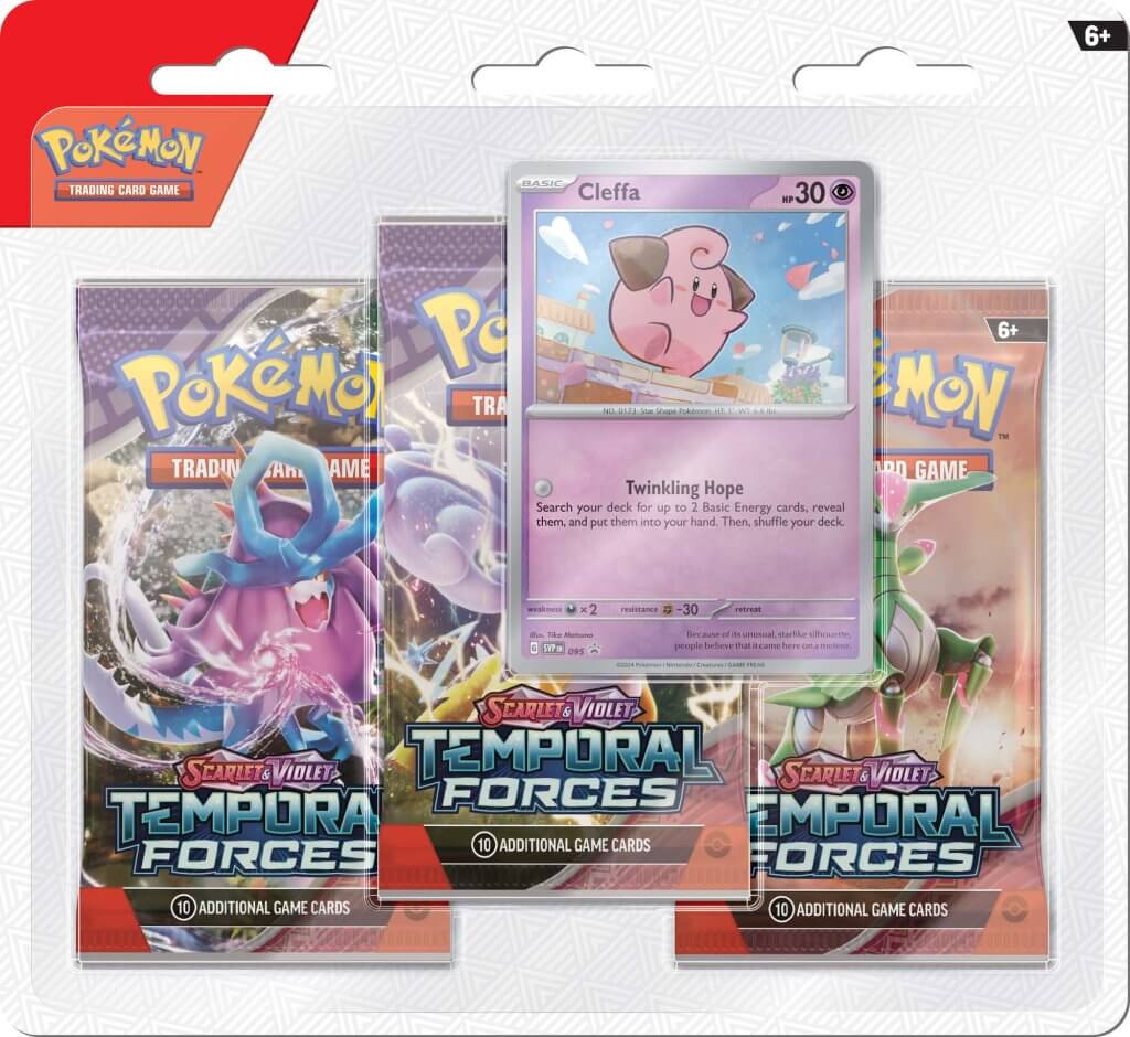 Pokemon TCG - Temporal Forces - 3 Booster Blister (Bonus Cleffa OR Cyclizar Card)