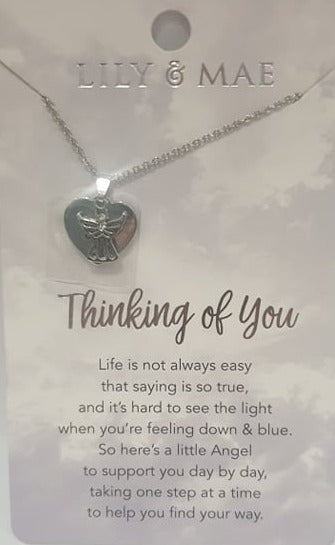 Lily & Mae Angel Hugs necklace for Thinking of you.