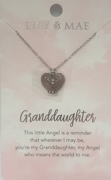 Lily & Mae Angel Hugs necklace for a Granddaughter.