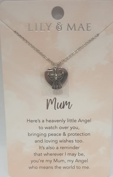 Lily & Mae Angel Hugs necklace for Mum.