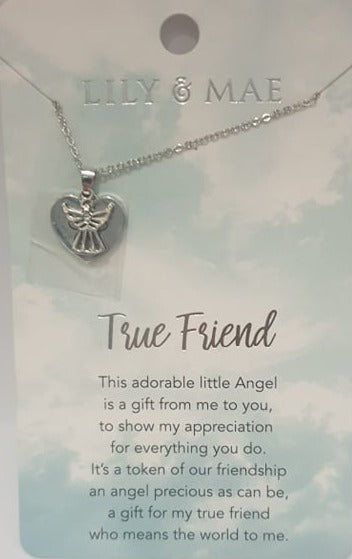 Lily & Mae Angel Hugs necklace for a True Friend.
