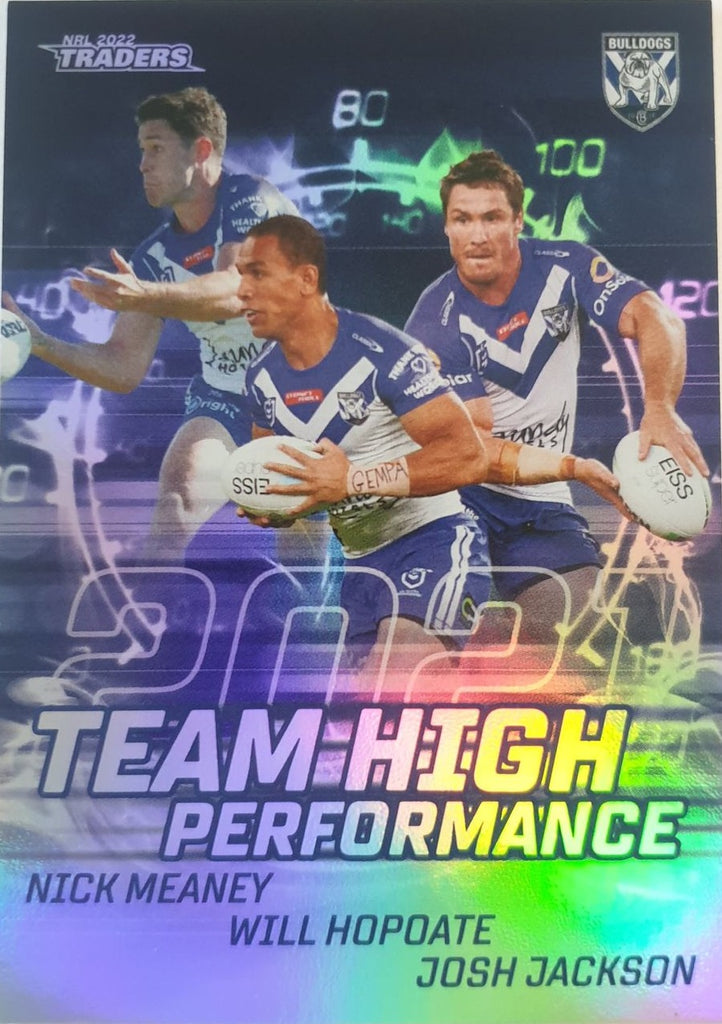 2022 TLA NRL Trading Cards insert series Team High Performance of the Canterbury Bankstown Bulldogs. Card 03/16.