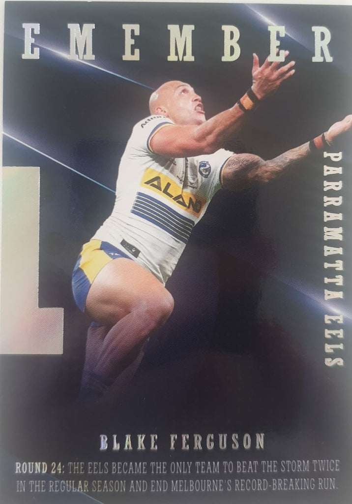 2022 TLA NRL Traders Trading card insert series 2021 Season to Remember of Parramatta Eels player Blake Ferguson card 30/48.