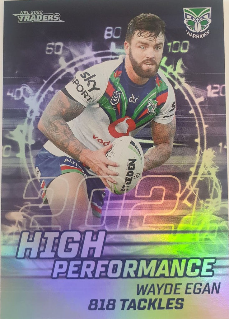 2022 TLA NRL Trading Cards insert series High Performance of New Zealand Warriors player Wayde Egan. Card 45/48.