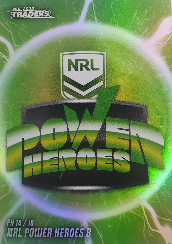 2022 TLA NRL Traders insert series Power Heroes of Power Heroes Logo 2. Card 14/18.
