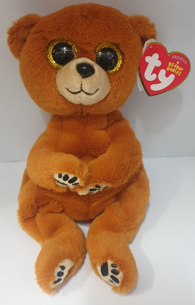 Duncan the Brown Bear in a regular size in the new Beanie Bellies design from TY.