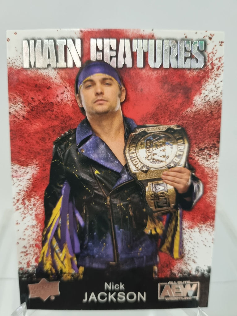AEW Main Features of Nick Jackson from the Upper Deck 2021 AEW Trading Card Release.