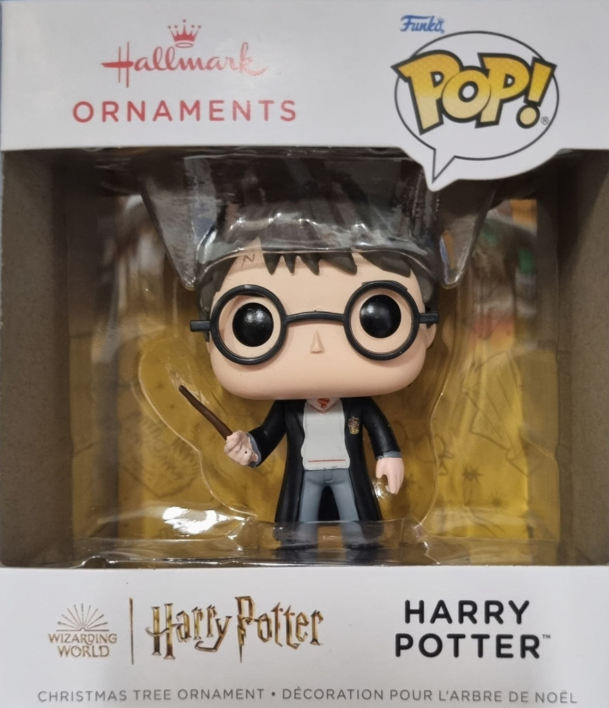 Hallmark & Funko Pop! Vinyl Ornament of Harry Potter with Wand for Christmas 2022.