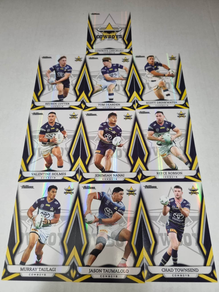 Full Base Pearl Parallel Team Set (10 cards) of the North Queensland Cowboys from the 2023 NRL Traders release.