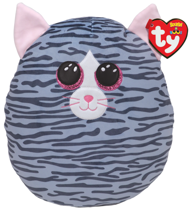 Kiki the grey cat in a large sized Squish-A-Boo from TY Beanie Boos.