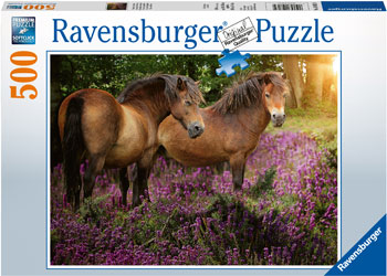 500 Pieces - Ponies in the Flowers - Ravensburger Puzzle
