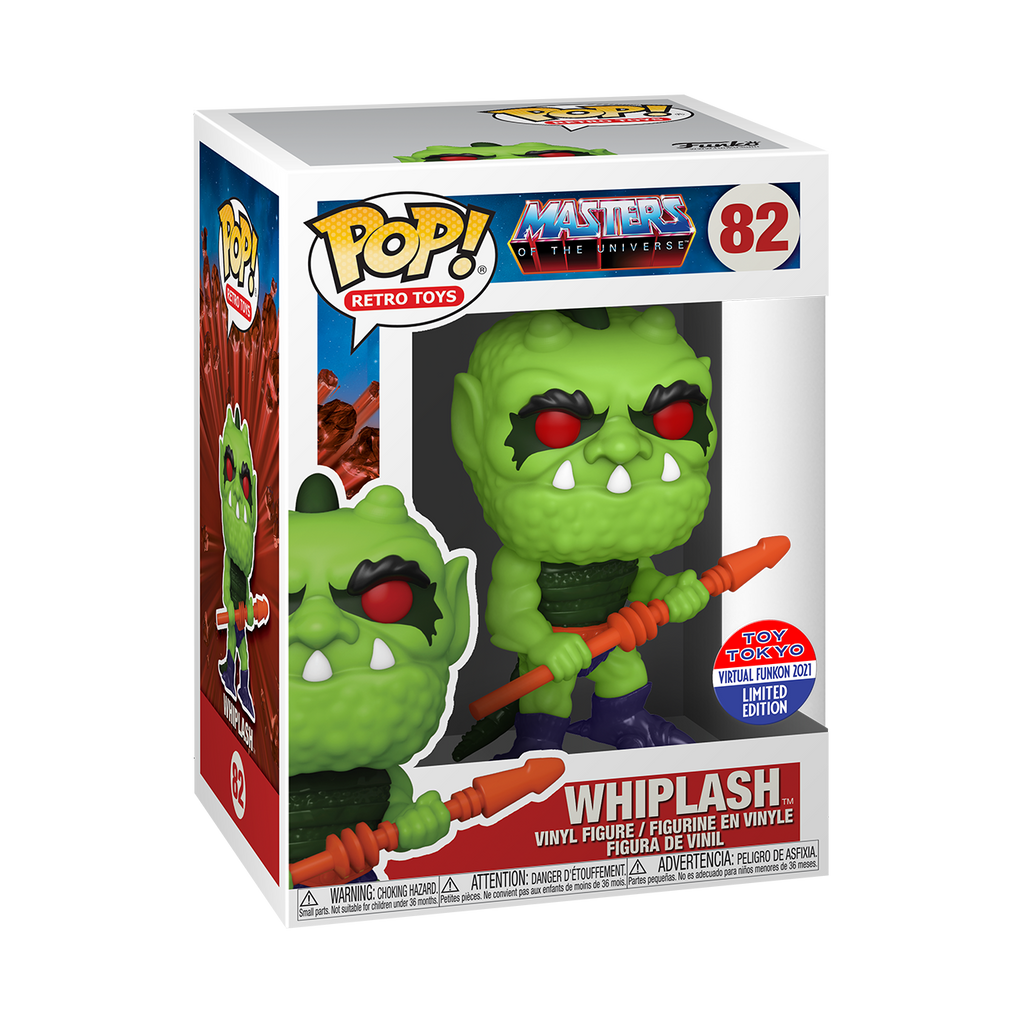 Funko Pop! Vinyl figure of Masters of the Universe character Whiplash from SDCC21.