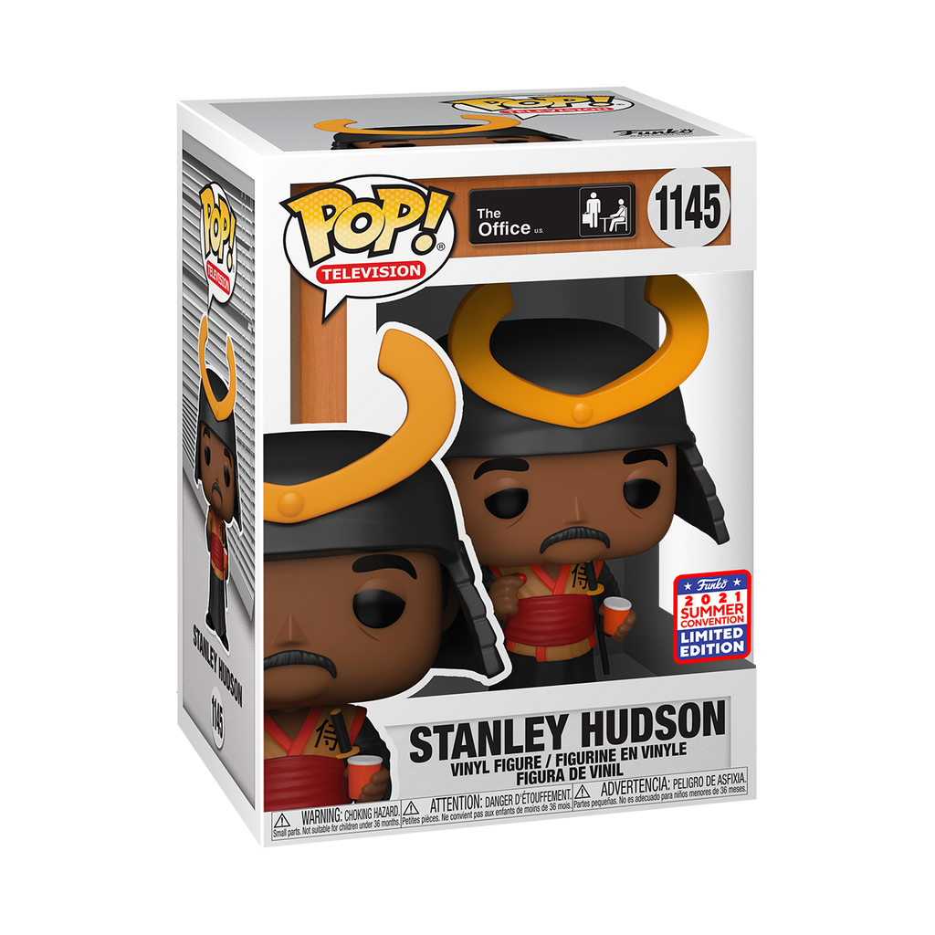 Funko Pop! Vinyl figure of The Office character Stanley Hudson Warrior from SDCC21.