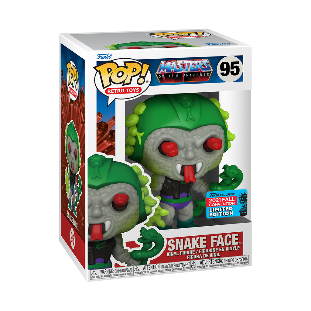 Funko Pop! Vinyl figure of Masters of the Universe character Snake Face from NYCC21.